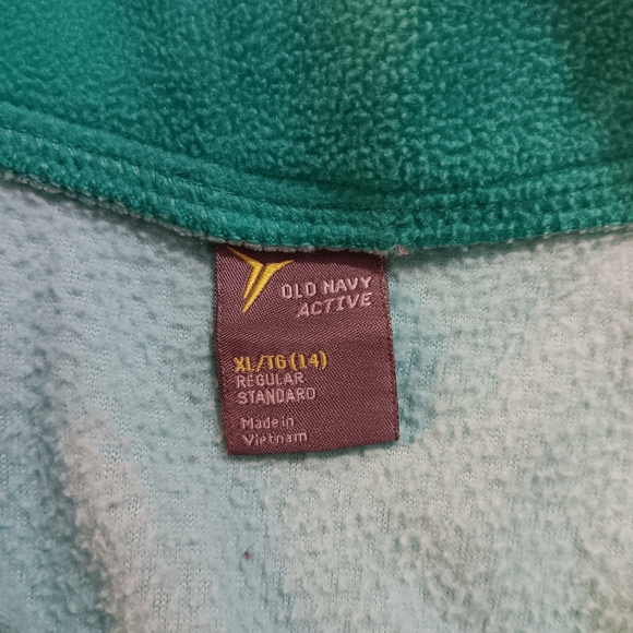 Girls XL(16) Old Navy Kids Long Sleeve Teal Quarter Zip Pullover - Picture 7 of 9